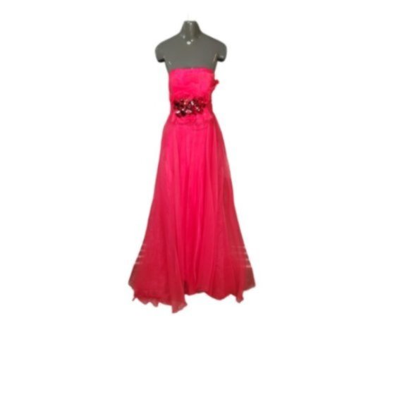Women's Red Off Shoulder Sleeveless Back Zip Comfort Maxi Dress Size OS - Picture 1 of 7